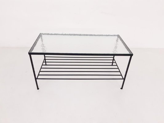 Mid-Century Minimalistic Metal and Glass Coffee Table-ZO-808184