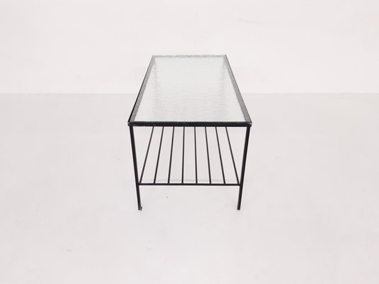 Mid-Century Minimalistic Metal and Glass Coffee Table-ZO-808184