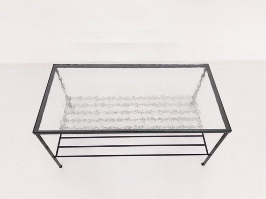 Mid-Century Minimalistic Metal and Glass Coffee Table-ZO-808184