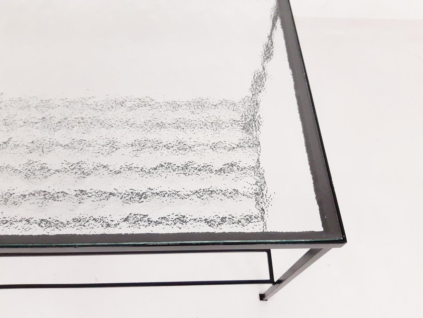 Mid-Century Minimalistic Metal and Glass Coffee Table