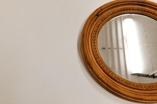 Mid-Century Mirror in Pine, Sweden, 1970s-UYK-1056840