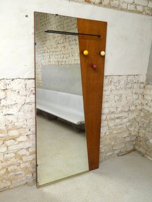 Mid-Century Mirror with Hooks, 1950s-QAV-1718629