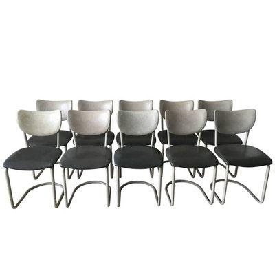 Mid-Century Model 2011 Chairs by De Wit Brothersor for De Wit Schiedam, Set of 10-LL-1353123