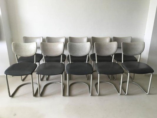 Mid-Century Model 2011 Chairs by De Wit Brothersor for De Wit Schiedam, Set of 10-LL-1353123