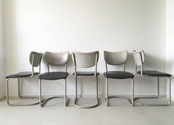 Mid-Century Model 2011 Chairs by De Wit Brothersor for De Wit Schiedam, Set of 10-LL-1353123