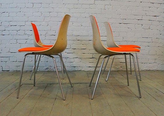 Mid-Century Model 225/2 Dining Chairs by Georg Leowald for Wilkhahn, Set of 4-QFD-831642