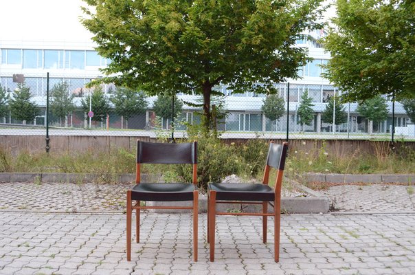 Mid-Century Model 3024 Leather Dining Chairs by Helmut Magg for Deutsche Werkstatten, 1957, Set of 2-UF-1371987