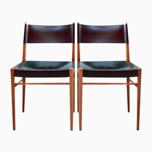 Mid-Century Model 3024 Leather Dining Chairs by Helmut Magg for Deutsche Werkstatten, 1957, Set of 2-UF-1371987