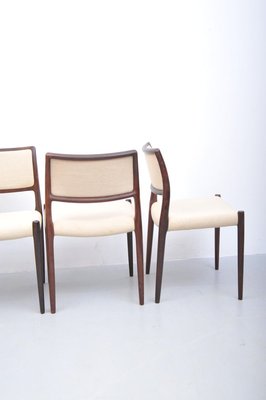 Mid-Century Model 80 Rosewood Dining Chairs by Niels Otto Møller for J.L. Møllers, Set of 4-ZE-741448