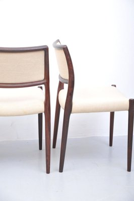 Mid-Century Model 80 Rosewood Dining Chairs by Niels Otto Møller for J.L. Møllers, Set of 4-ZE-741448