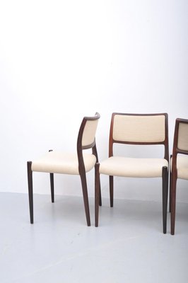 Mid-Century Model 80 Rosewood Dining Chairs by Niels Otto Møller for J.L. Møllers, Set of 4-ZE-741448