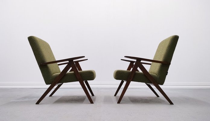 Mid-Century Model B 310 Easy Chair in Green Boucle, 1960s-MTQ-1816887