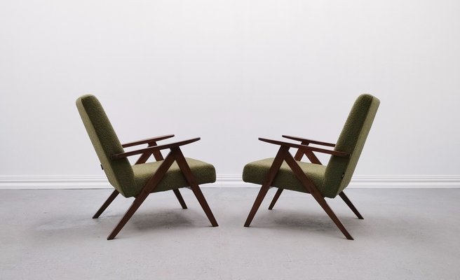 Mid-Century Model B 310 Easy Chair in Green Boucle, 1960s-MTQ-1816887