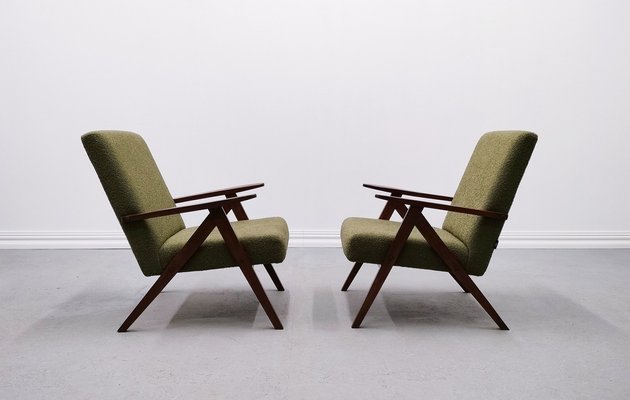 Mid-Century Model B 310 Easy Chair in Green Boucle, 1960s-MTQ-1816887