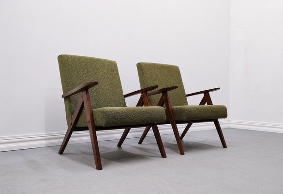 Mid-Century Model B 310 Easy Chair in Green Boucle, 1960s-MTQ-1816887