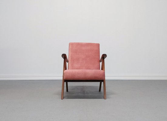 Mid-Century Model B 310 Var Easy Chair in Coral Velvet, 1960s-MTQ-1780536