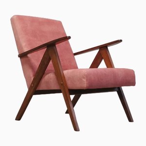 Mid-Century Model B 310 Var Easy Chair in Coral Velvet, 1960s-MTQ-1780536