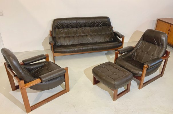 Mid-Century Model MP-163 Earth Lounge Sofa Set by Percival Lafer, 1970s, Brazil, Set of 4-OHY-1087169