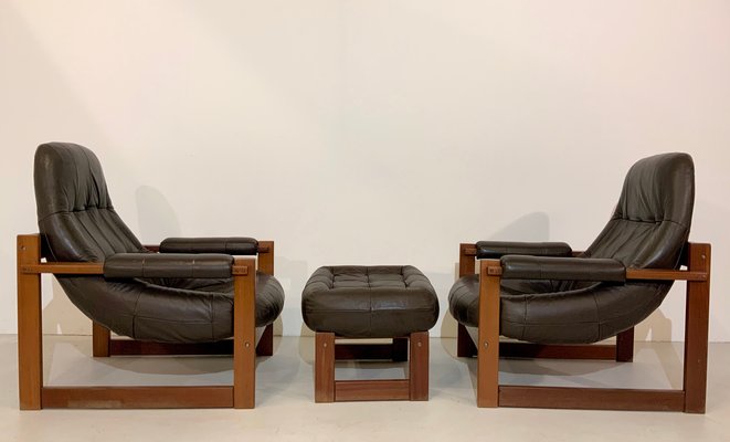 Mid-Century Model MP-163 Earth Lounge Sofa Set by Percival Lafer, 1970s, Brazil, Set of 4-OHY-1087169