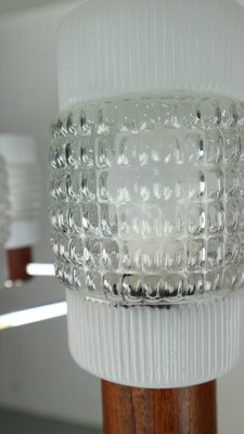 Mid-Century Modern 8 Light Chandelier with Art Glass Shades, 1960s-DT-2026119