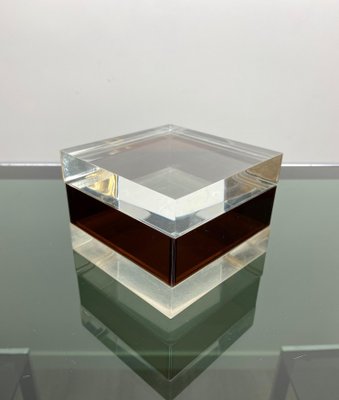 Mid-Century Modern Acrylic Cube Box, Italy, 1970s-LYQ-1171631