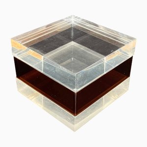 Mid-Century Modern Acrylic Cube Box, Italy, 1970s-LYQ-1171631