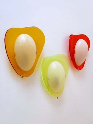 Mid-Century Modern Acrylic Glass Sconces Candies, Germany, 1960s, Set of 3-WPT-1148433