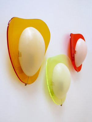 Mid-Century Modern Acrylic Glass Sconces Candies, Germany, 1960s, Set of 3-WPT-1148433