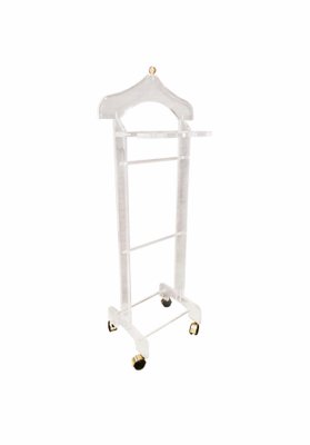 Mid-Century Modern Acrylic Glass Valet Stand with wheels-NOU-743142