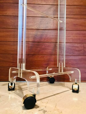 Mid-Century Modern Acrylic Glass Valet Stand with wheels-NOU-743142