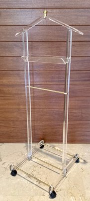 Mid-Century Modern Acrylic Glass Valet Stand with Wheels, 1960s-NOU-746613