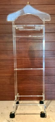 Mid-Century Modern Acrylic Glass Valet Stand with wheels-NOU-743142