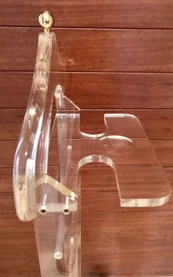 Mid-Century Modern Acrylic Glass Valet Stand with wheels-NOU-743142