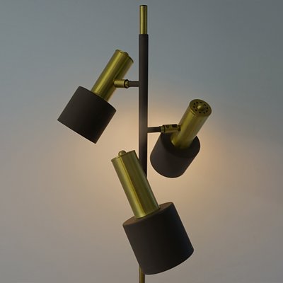 Mid-Century Modern Adjustable Floor Lamp in Brass and Brown from Raak-RY-694583