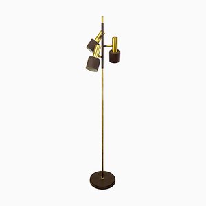 Mid-Century Modern Adjustable Floor Lamp in Brass and Brown from Raak-RY-694583