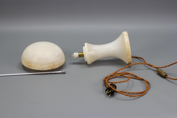 Mid-Century Modern Alabaster Mushroom Lamp, Italy, 1950s-KEG-1230441