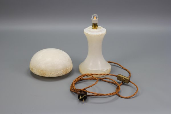 Mid-Century Modern Alabaster Mushroom Lamp, Italy, 1950s-KEG-1230441