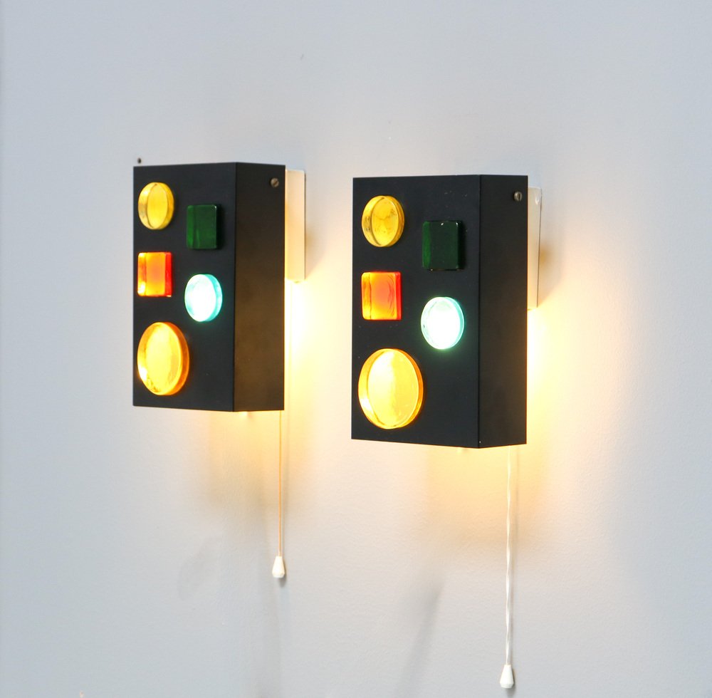 Mid-Century Modern Alchemy Wall Lights Objects by Raak Amsterdam, 1968, Set of 2