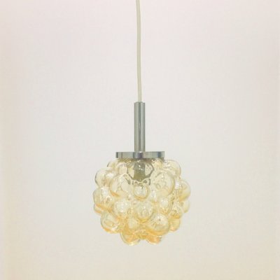 Mid-Century Modern Amber Bubble Glass Ceiling Light attributed to Helena Tynell for Limburg, Germany, 1960s-BMM-1532409