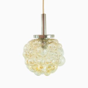 Mid-Century Modern Amber Bubble Glass Pendant by Helena Tynell for Limburg, 1960s-BMM-2017407