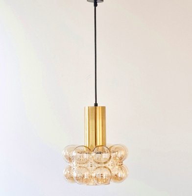 Mid-Century Modern Amber Bubble Glass Pendant Light by Helena Tynell for Limburg, Germany, 1960s-BMM-1717948