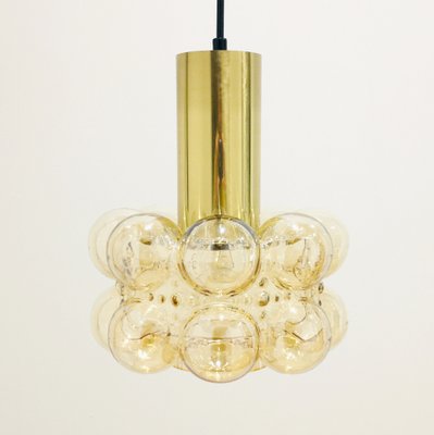 Mid-Century Modern Amber Bubble Glass Pendant Light by Helena Tynell for Limburg, Germany, 1960s-BMM-1431960