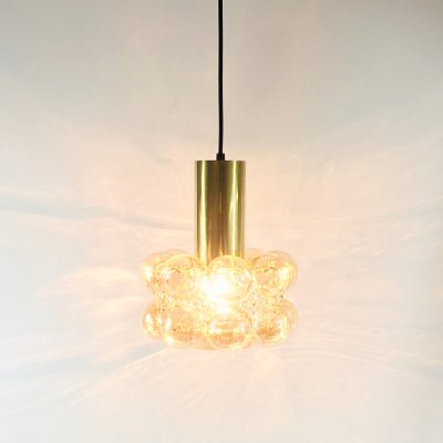 Mid-Century Modern Amber Bubble Glass Pendant Light by Helena Tynell for Limburg, Germany, 1960s-BMM-1717948