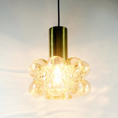 Mid-Century Modern Amber Bubble Glass Pendant Light by Helena Tynell for Limburg, Germany, 1960s-BMM-1717948