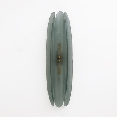 Mid-Century Modern Aqua Green Murano Glass Sconces in the style of Fontana Arte, 2000, Set of 2-FER-2031469