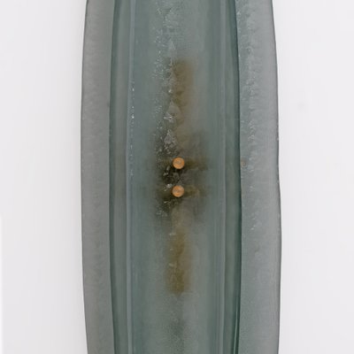 Mid-Century Modern Aqua Green Murano Glass Sconces in the style of Fontana Arte, 2000, Set of 2-FER-2031469