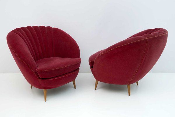 Mid-Century Modern Armchairs attributed to Gio Ponti for Isa Bergamo, 1950s, Set of 2-FER-1430891