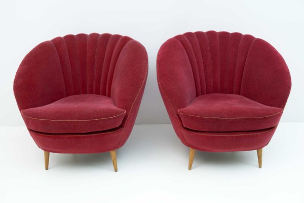 Mid-Century Modern Armchairs attributed to Gio Ponti for Isa Bergamo, 1950s, Set of 2-FER-1430891