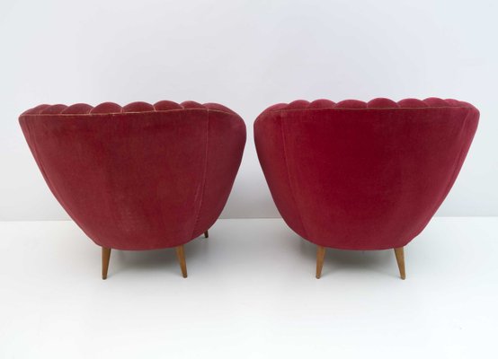 Mid-Century Modern Armchairs attributed to Gio Ponti for Isa Bergamo, 1950s, Set of 2-FER-1430891