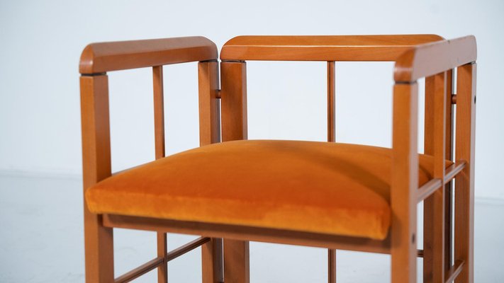 Mid-Century Modern Armchairs by Franco Poldarreti Caccia Alla Volpe, 1980s, Set of 4-FGA-2042653